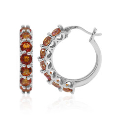 Pendientes en plata con Cuarzo místico naranja