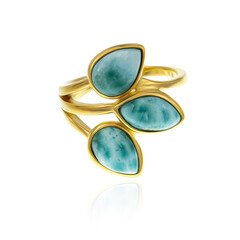 Anillo en plata con Larimar