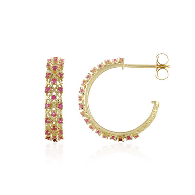 Pendientes en oro con Zafiro rosado (Ornaments by de Melo)