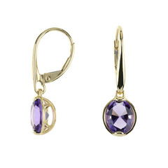 Pendientes en oro con Amatista