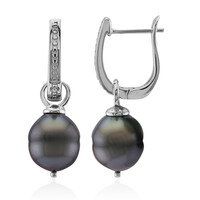 Pendientes en plata con Perla cultivada de Tahití (TPC)