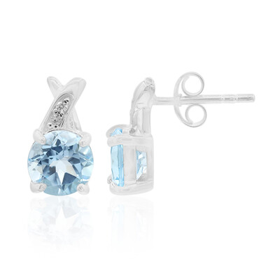 Pendientes en plata con Topacio azul cielo