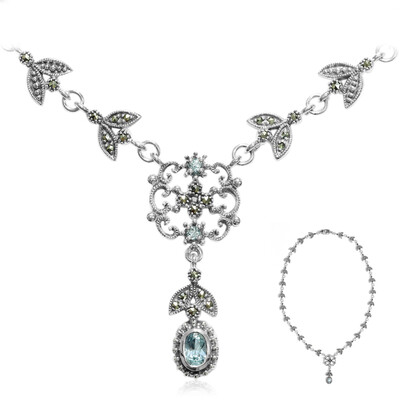Collar en plata con Topacio azul cielo