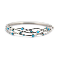Brazalete en plata con Turquesa bella durmiente (Faszination Türkis)