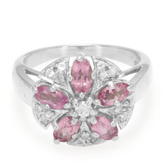 Anillo en plata con Turmalina cuprífera rosa