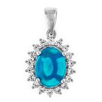Colgante en plata con Ópalo azul Caribe