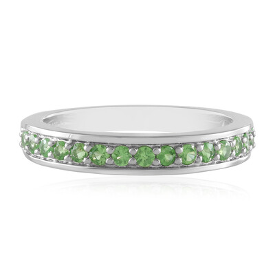 Anillo en plata con Tsavorita de Tanzania
