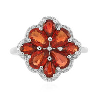 Anillo en plata con Rubí rojo atardecer