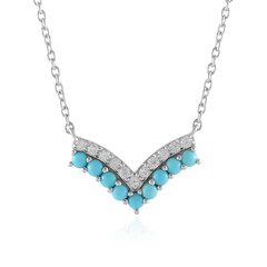 Collar en plata con Turquesa bella durmiente