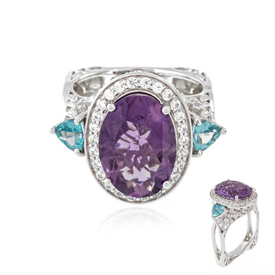 Anillo en plata con Amatista de Zambia (Dallas Prince Designs)