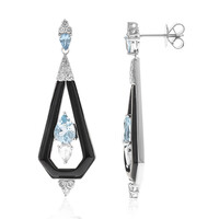 Pendientes en oro con Aguamarina de Brasill AAA (CIRARI)