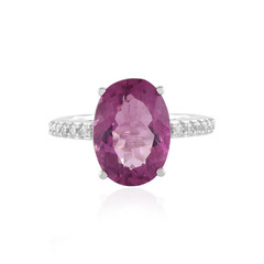 Anillo en plata con Fluorita rosa