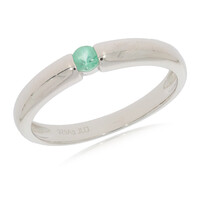 Anillo en plata con Esmeralda de Zambia
