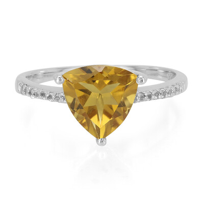 Anillo en plata con Cuarzo cognac