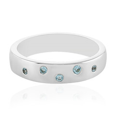 Anillo en plata con Topacio azul cielo