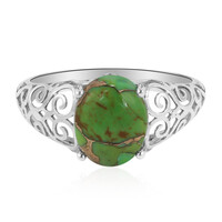 Anillo en plata con Turquesa verde Mohave Kingman