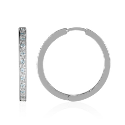 Pendientes en plata con Topacio azul suizo