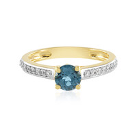 Anillo en plata con Topacio azul de Londres
