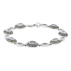 Brazalete en plata con Topacio azul cielo