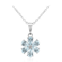 Collar en plata con Topacio azul cielo