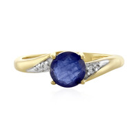 Anillo en plata con Zafiro azul de Madagascar