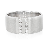 Anillo de hombre en plata con Zafiro blanco