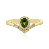 Anillo en plata con Zircón verde Ceylon