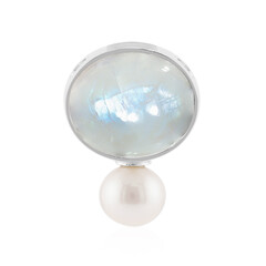 Colgante en plata con Piedra de Luna arcoíris