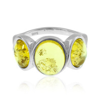 Anillo en plata con Ámbar báltico