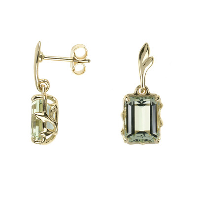 Pendientes en oro con Amatista verde (dagen)