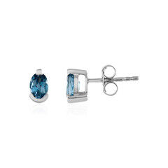 Pendientes en plata con Topacio azul de Londres