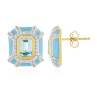 Pendientes en plata con Topacio azul cielo