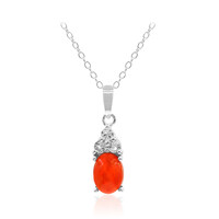 Collar en plata con Ópalo rojo de Etiopía