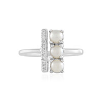 Anillo en plata con Perla blanca Freshwater