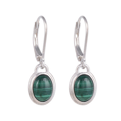 Pendientes en plata con Malaquita