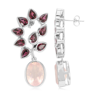 Pendientes en oro con Cuarzo rosa de Angelandia (Annette)