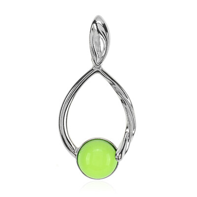 Colgante en plata con Ámbar colombiano verde (dagen)