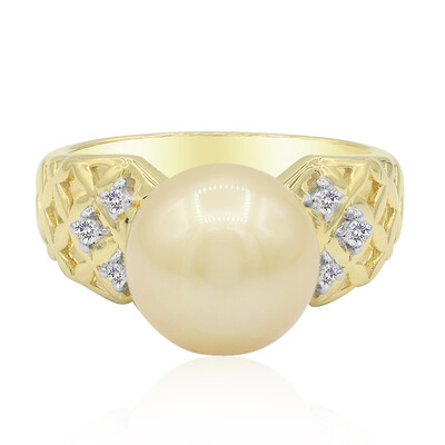 Anillo en oro con Perla dorada del mar del sur (TPC)