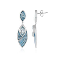 Pendientes en plata con Topacio azul cielo (Adela Silber)
