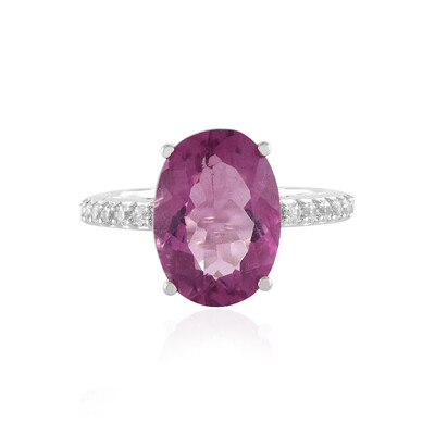Anillo en plata con Fluorita rosa