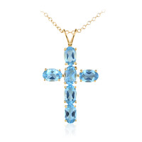 Collar en plata con Topacio azul suizo