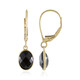 Pendientes en oro con Espinela negra