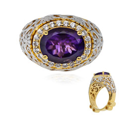 Anillo en plata con Amatista de Zambia (Dallas Prince Designs)