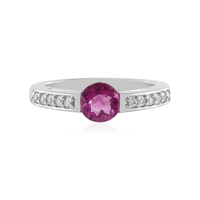 Anillo en plata con Fluorita rosa