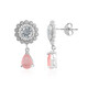 Pendientes en plata con Cuarzo rosa pastel
