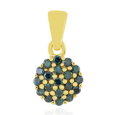 Colgante en plata con Diamante azul I3