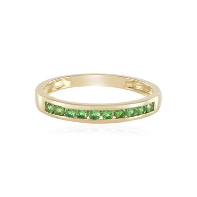 Anillo en oro con Tsavorita