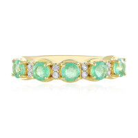 Anillo en plata con Esmeralda de Rusia