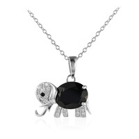 Collar en plata con Espinela negra