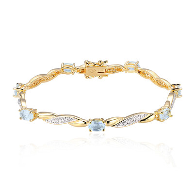 Brazalete en latón con Topacio azul cielo (Juwelo Style)